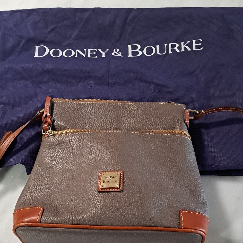 Dooney & Bourke Taupe and Tan Crossbody Bag